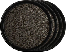 Frcctre 4 Pack 12 Inch Plastic Serving Tray, round Non-Slip Restaurant Serving T