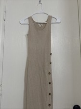 Hippie Rose Dress Ladies Medium Sweater Dress Side Buttons GOOD!