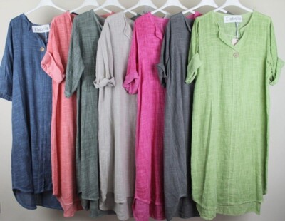 New Ladies Lightweight Summer Casual Cotton & Linen Italian Lagenlook Dress | eBay New Ladies Lightweight Summer Casual Cotton & Linen Italian Lagenlook Dress | eBay