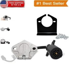 Heavy-Duty 7 Pin to 7 Way RV Blade Trailer Connector for Trucks and Tractors