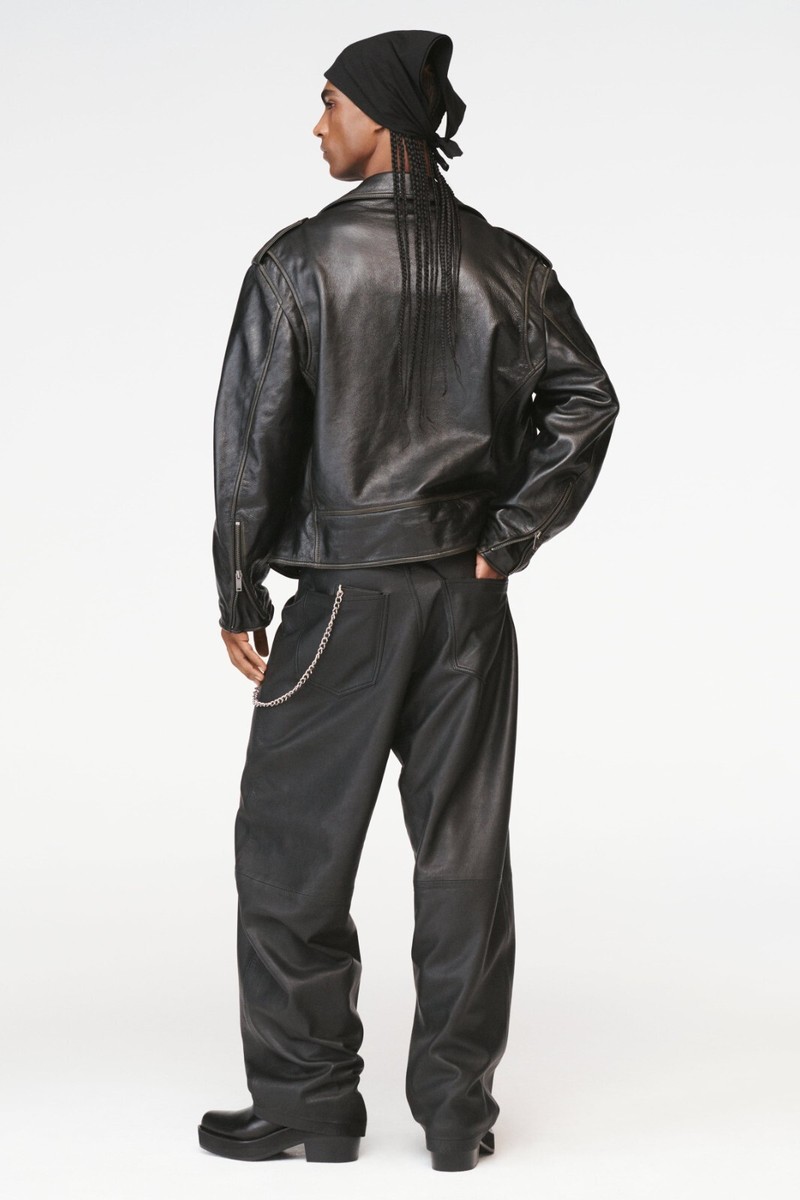 NWOT Zara Leather Biker Jacket Steven Miesel 5479/311 Black moto