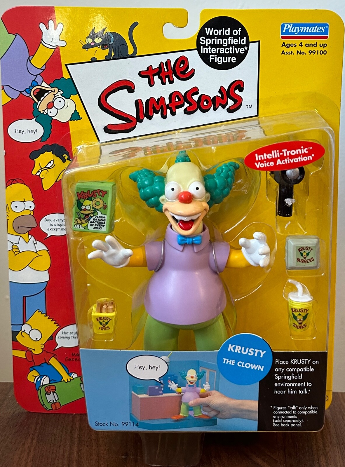 Playmates Toys Krusty The Clown Series 1 Figure The Simpsons 2000 New B2