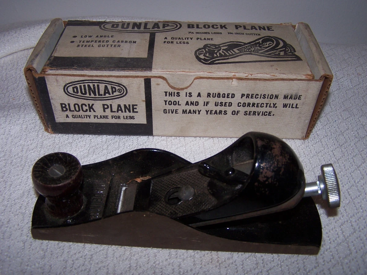 Vintage Dunlap No 3701 Hand Block Plane Smooth Original Box Great Condition