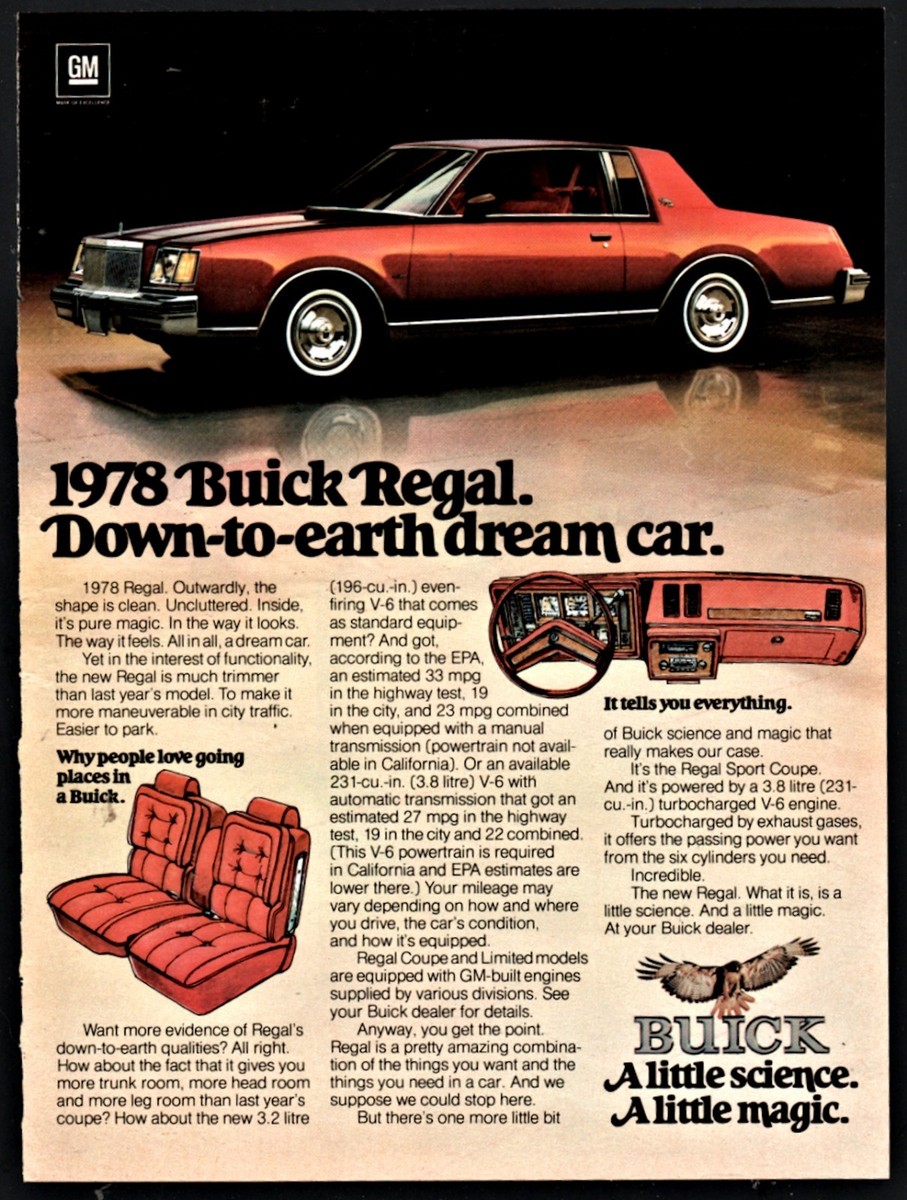 1978 BUICK Regal Sport Coupe 2-dr Vintage Seventies 70s Car Photo 