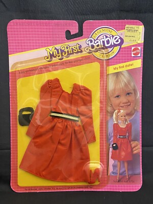 HTF Vintage Mattel 1982 Barbie “My First Date” Fashion Red Dress