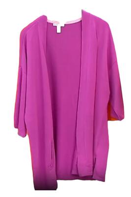 Isaac Mizrahi Live! Women's Sweater Cardigan w Pockets Plum