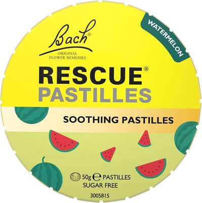Bach Rescue Wassermelone beruhigend unterwegs beruhigend Wellness Pastillen - NEU UK
