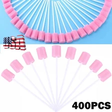 400PC Disposable Oral Care Sponge Swabs Tooth Cleaning Mouth Swab With Sticks