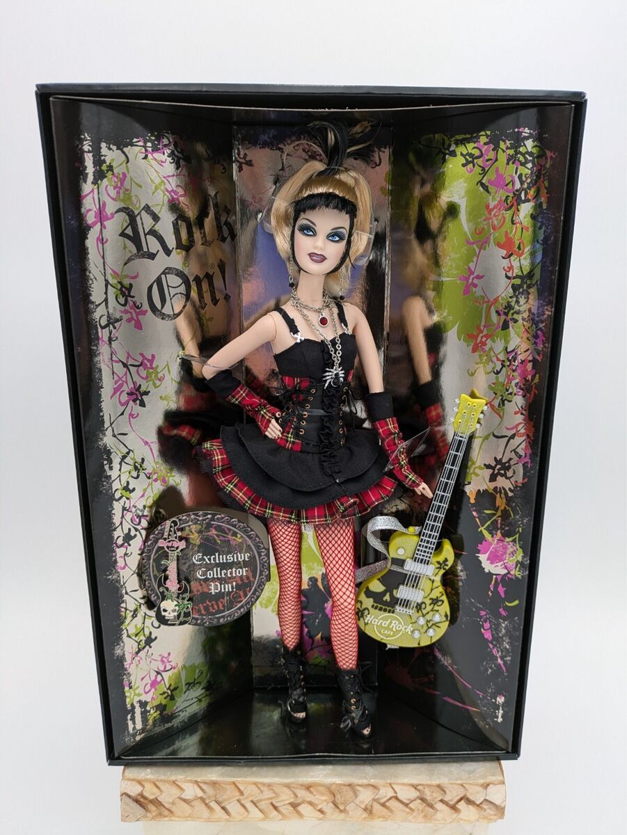 2008 MATTEL HARD ROCK CAFE BARBIE w/ COLLECTOR PIN GOLD 2008 MATTEL HARD ROCK CAFE BARBIE w/ COLLECTOR PIN GOLD
