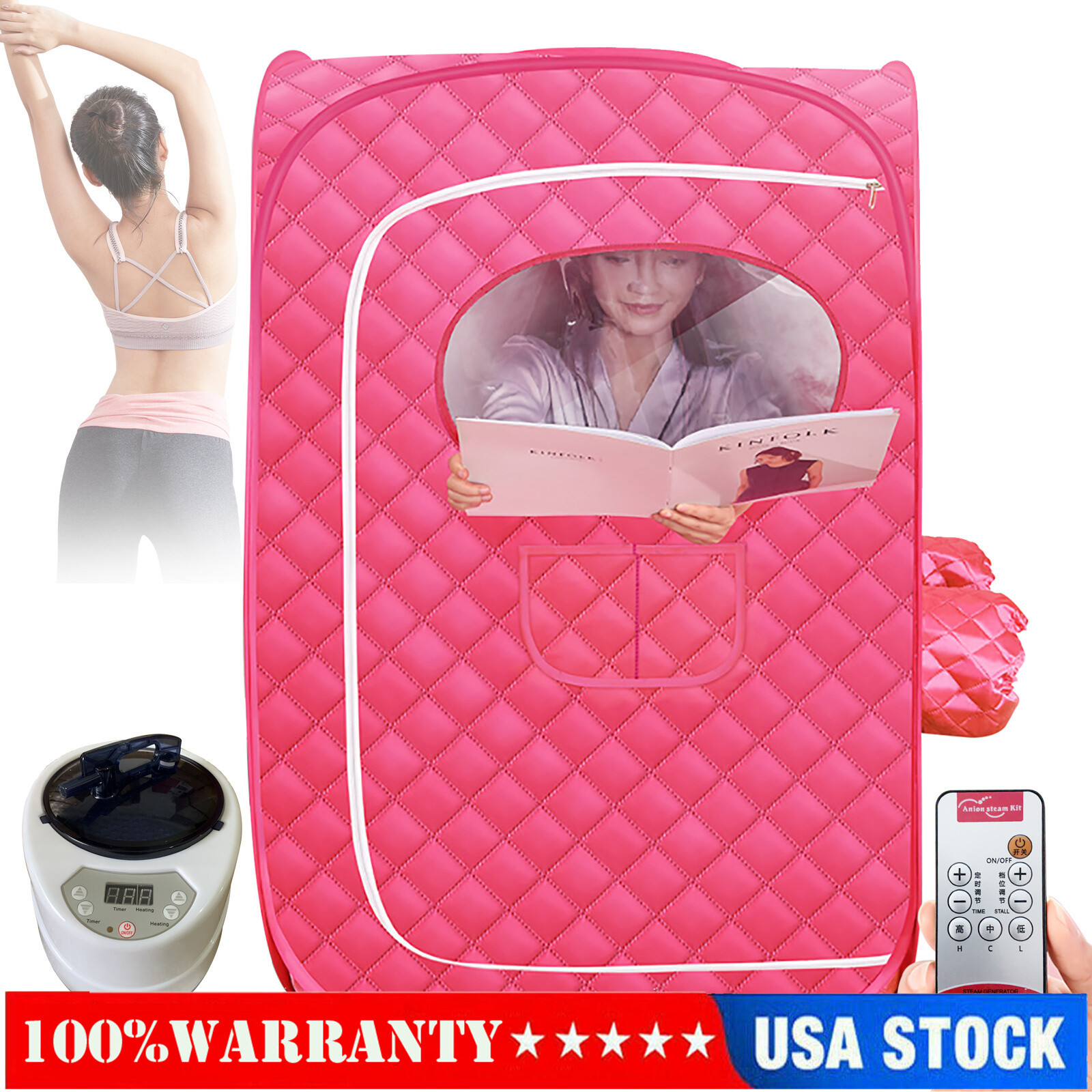 Portable Steam 2L Full Body Sauna Spa Tent Loss Weight Detox Therapy Body Slim