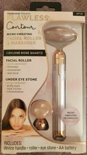 Finishing Touch Flawless Contour Vibrating Facial Roller & Massager, Rose Quartz