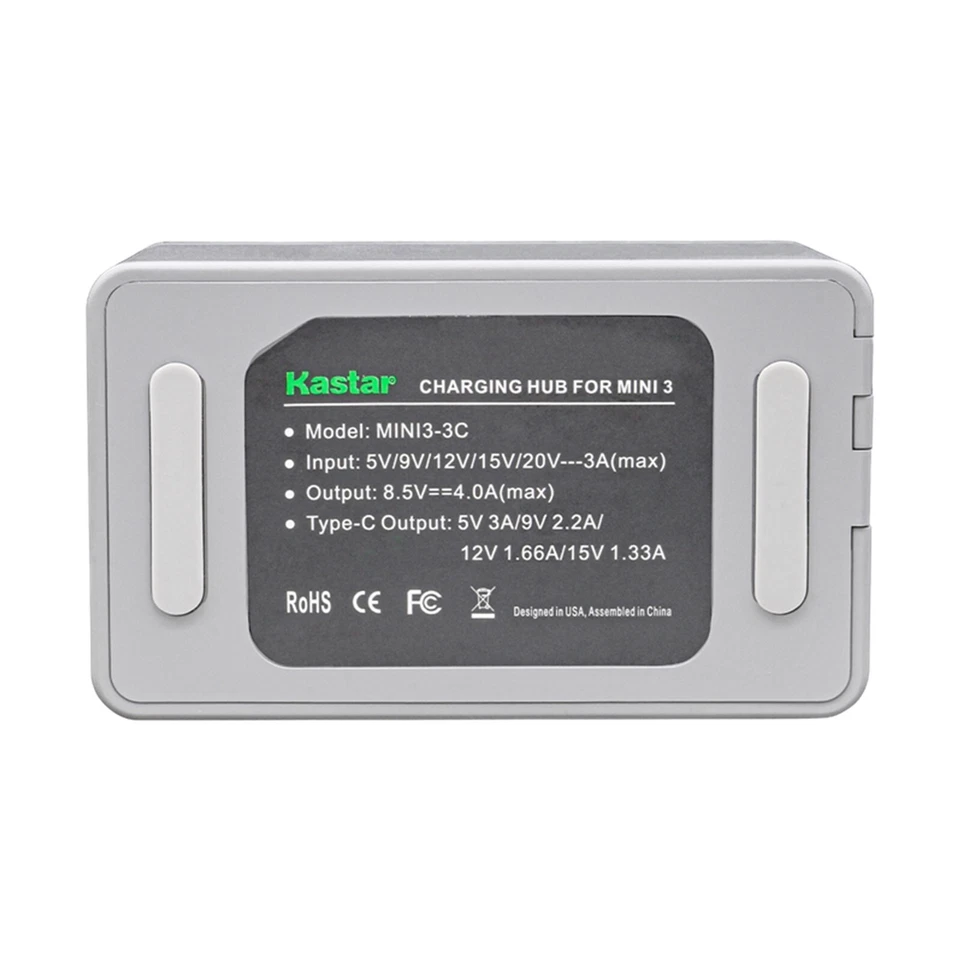Cargador triple Kastar Battery Plus 7.38V 3850mAh para DJI Mini3, Mini3 Pro, Mini4 Foto 4 de 4