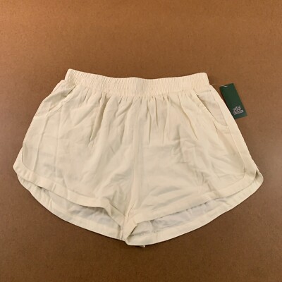 Wild Fable Womens Medium Off White Pocketed Elastic Waist Pull On Shorts NWT