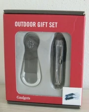 Tandy Brands Accessories, SS Pocket Knife/Carabiner Hook w/Compass Set