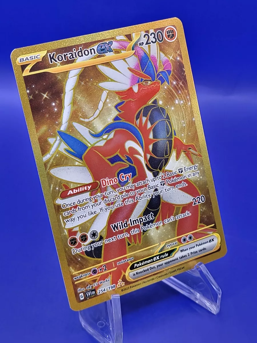 Pokémon TCG Scarlet and Violet Koraidon EX Hyper Rare Gold 254/198 Secret  Rare