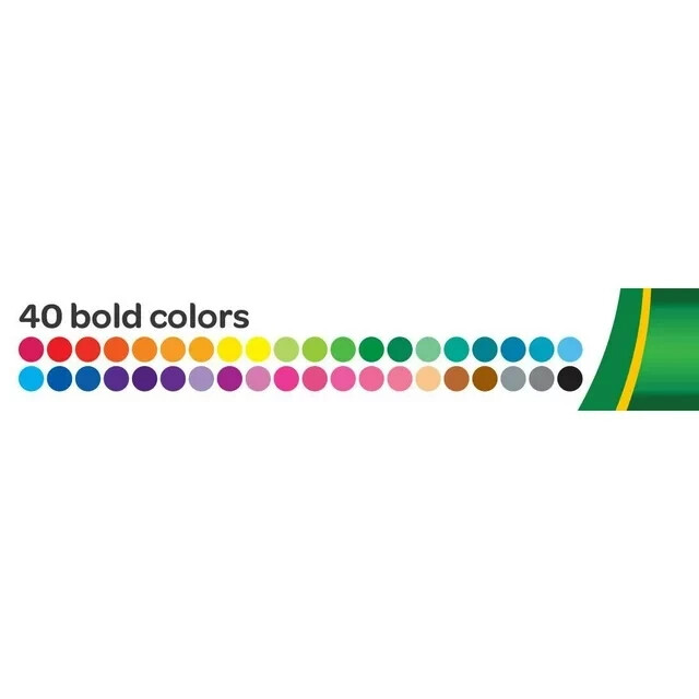 Crayola Ultra-Clean Washable Classic Markers, Fine Point, Classic Colors, 40/Set