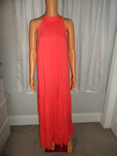 Pretty Vince Camuto size L coral halter neck maxi dress women NWT