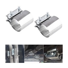 Besulen 2.25 Inch Exhaust Clamp 2 Pcs Butt Joint Band 0.80.81in Silver Besulen 2.25 Inch Exhaust Clamp 2 Pcs Butt Joint Band 0.80.81in Silver