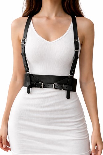Leather Body Harness Waist Belt Punk Gothic Bra Bondage Top Chest Strap XS/S