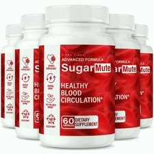 (5 Pack) Sugar Mute Capsules, SugarMute Premium Blood Health Support