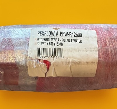   PEX-A 1/2  x 500  Red Tubing Potable Water PEXFlow Expansion ~ 1 unit 