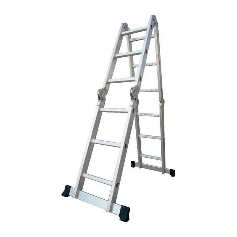 Échelle polyvalente Fieldmann FZZ 4107 en aluminium transformable 4x3 échelons