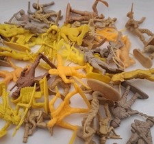 Vintage Toy Lot 1LB Plastic Cowboys, Indians, Military, Misc Figures Cake Topper