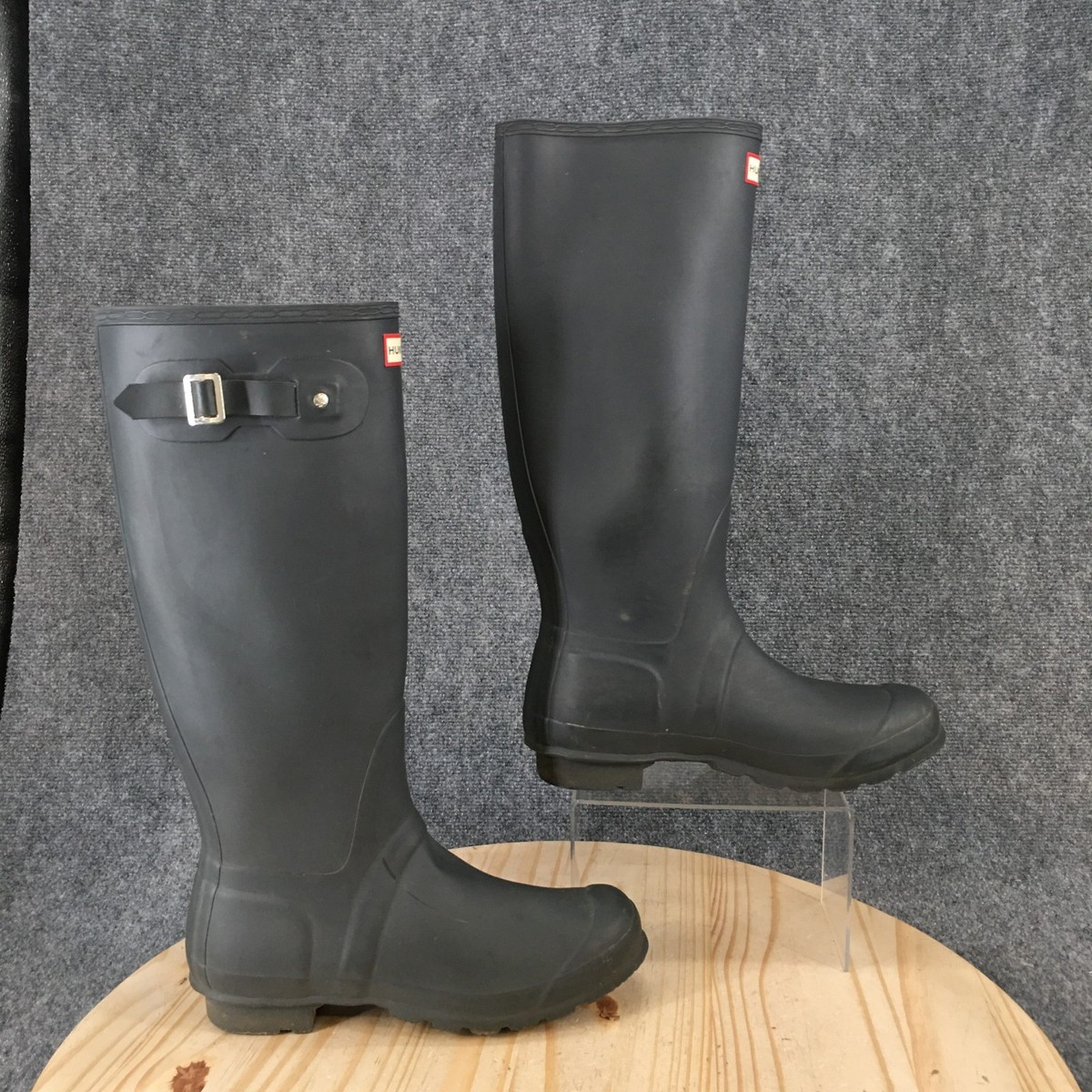 Hunter Boots Womens 10 Original Tall Rain Black Pull On Knee-Hi
