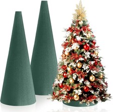 2 Pcs Floral Foam Tree Cones Large Size 12.59 x 3.93 Inches Green Dry  Wet F...