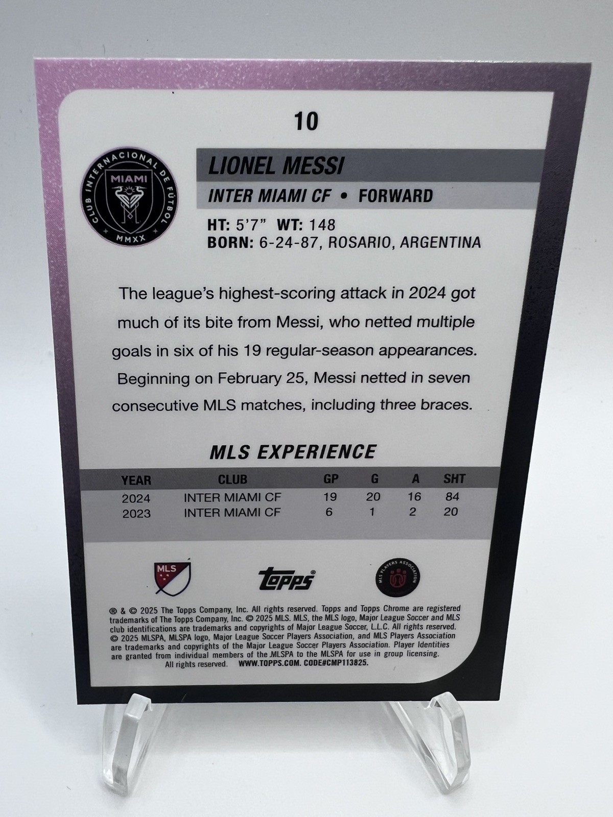 2025 Topps Chrome MLS - Lionel Messi #10 Prism Refractor view 2
