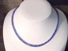 Tansanitkette 86,70 Ct. feine Qualität facettiert 44 - 47 cm (1180k)