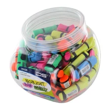 D&S Mini Highlighter, Assorted Colors, Chisel Tip, 100-Count