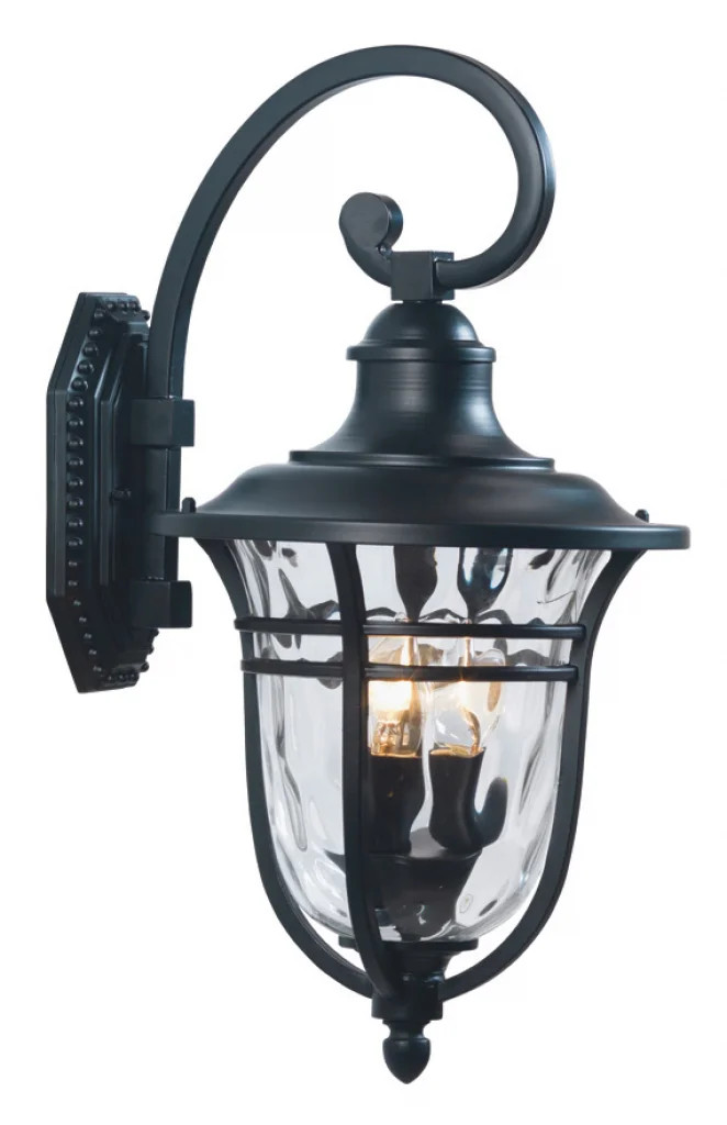 Outdoor Light Black Thirsk 3 Wall IP44 Down Oaks Lighting 917/3 BK