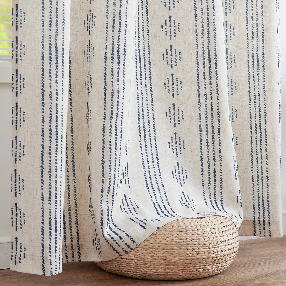 Jinchan Boho Cortinas de Mezcla de Lino para Sala Dormitorio Estilo Granja Foto 2 de 4