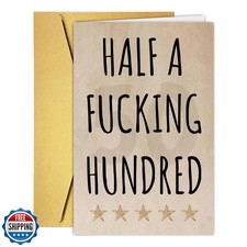 Qamza Funny 50 Year Old Birthday CardandGift, Rude 50th Birthday Card for Dad