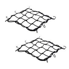 2 PCS Cargo Net,11.8 inch x11.8 inch Rack Bungee Net 6 Adjustable Hooks for B...