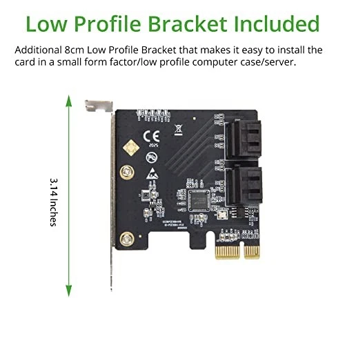 4 Port SATA III PCIe 3.0 Controller Card ASMedia 1064 6Gbps Internal Ports - Image 2 of 2