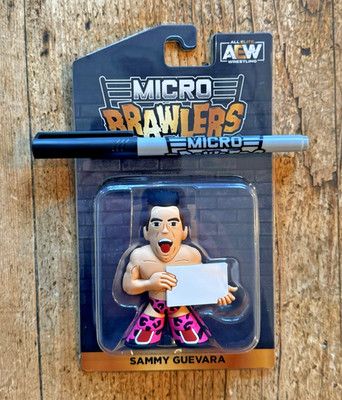 AEW Micro Brawlers: Sammy Guevara w/ Sign & Marker (All Elite Crate Exclusive)