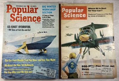 2 POPULAR SCIENCE. Vintage 1960s. Hovercrafts. Hydrofoils. Vintage Ads. New Tech