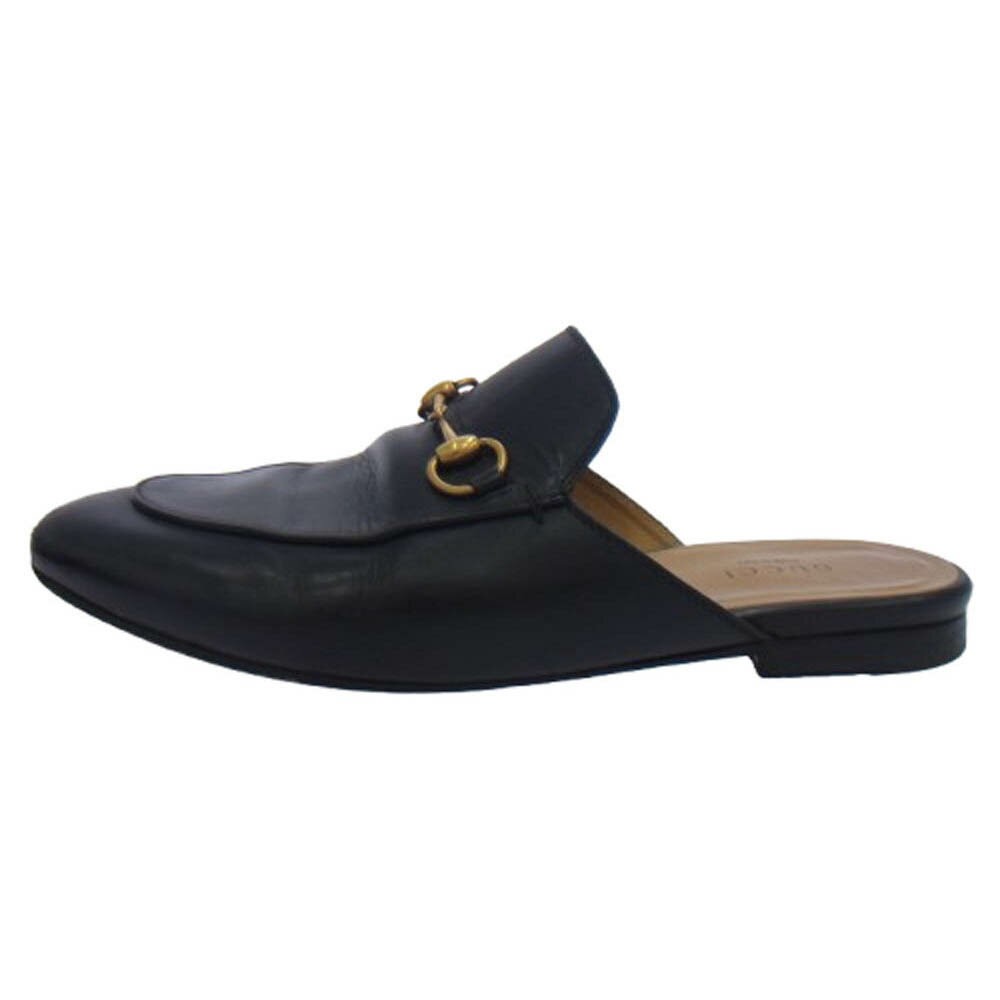 GUCCI Sandals Shoes Horse bit EU 37.0 US 7.0 Leather Black Authentic thumbnail 16