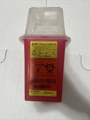 NEW ~ BD Sharps Container/Collector 1.5 qt (1.4 L) With Biohazard Warning Label 