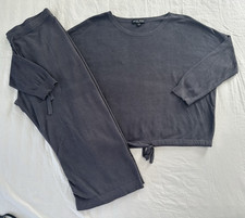 Barefoot Dreams CozyChic Ultra Lite Carbon Slouchy Pullover Sweater Pants Set L