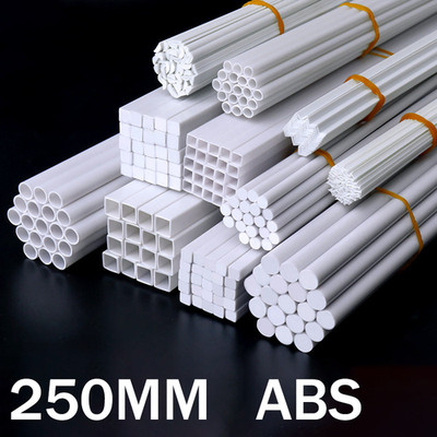 ABS Round Hollow Square Rod Tube Styrene Plastic Pipe DIY Model Crafts 250mm