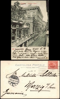 Cartolina Genua Genova (Zena) Palazzo Tursi - Straßenpartie 1907