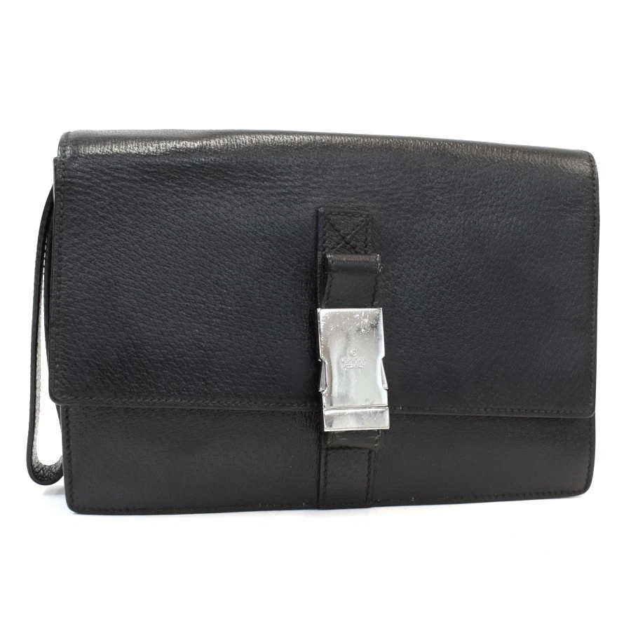 Gucci Second Sac Pochette 131213 Cuir Noir Argent Quincaillerie
