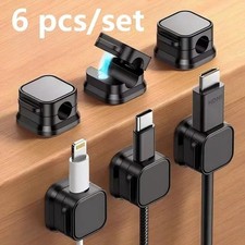 6PCS Rotatable Cord Organizer Magnetic Cable Clips Wire Holder Desk Cable Clips