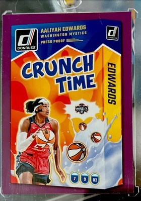 2025 Donruss WNBA #4 Aaliyah Edwards Crunch Time Press Proof Purple - Sun