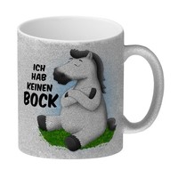 Ich Hab Keinen Bock Glitzer-Glitzer-Kaffeebecher Mit WeißEs Pferd Motiv
