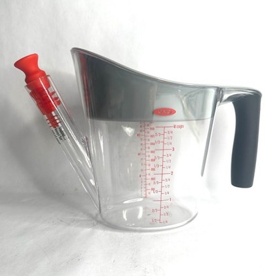 OXO Good Grips 4 Cup Fat Separator Measuring Cup with Stopper NWOB