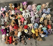 TY Beanie Babies Collection Lot 78 Plush Animals Bears Bunnies Dogs Cats Tags